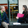 Two students talking