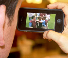 Person looking at smartphone