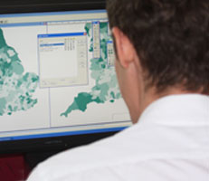 Screen showing map of Great Britain