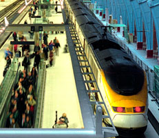 High speed train in station