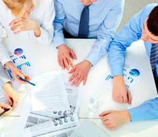 People working at a table