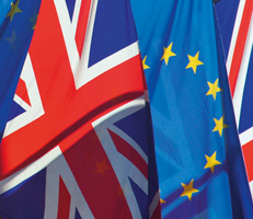 European Union and UK flags