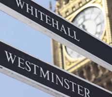 Whitehall and Westminster signposts