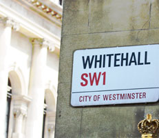 Whitehall SW1 road sign