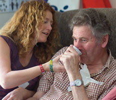 Male dementia patient with carer