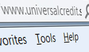 Universal Credit typed into address bar