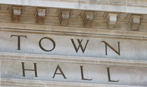 Town Hall sign