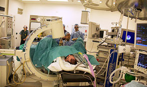 Patient in an operating theatre