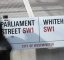 Parliament Street and Whitehall road signs