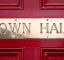Town hall brass name plate