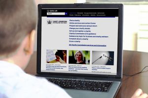 Person viewing the Charity Commission website