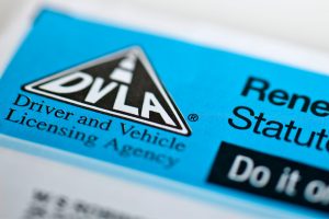 Close up of DVLA form