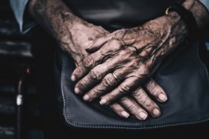 Pair of elderly hands