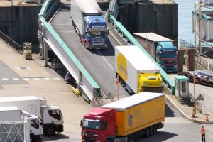 Lorries alighting from Ferry