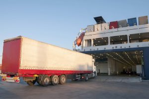Freight loading onto ferry