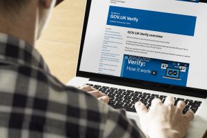 Man working on laptop