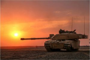 Tank at sunset