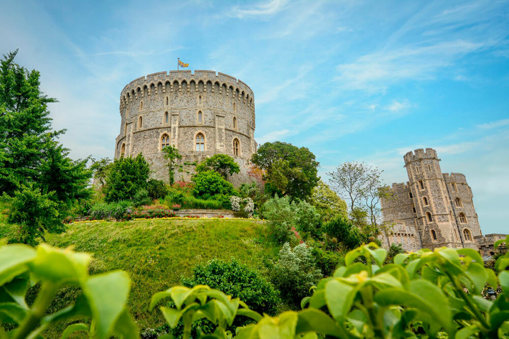 The Round Tower at Windsor Castle on a sunny day